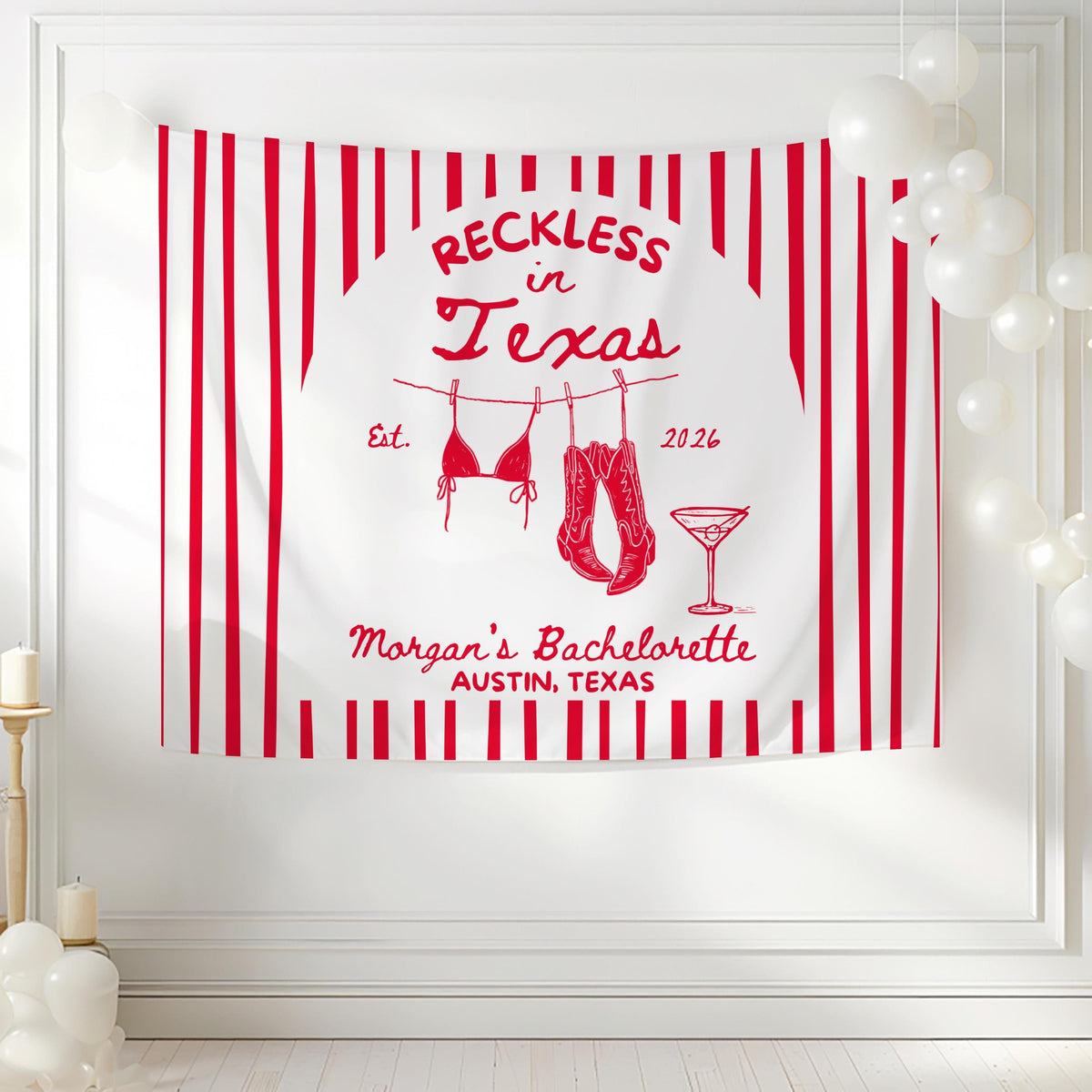 custom banner for Austin bachelorette Fort Worth bachelorette 