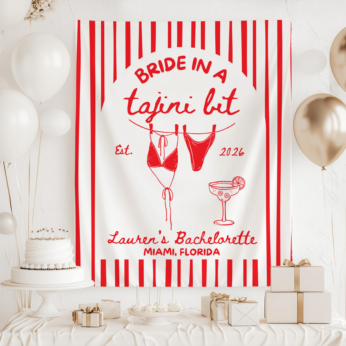 Tropical bachelorette backdrop