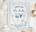 Personalized Love on the Lake banner for lake bachelorette party with custom name and event details
