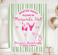 Personalized Margaritaveil banner for margarita themed bachelorette party with custom name and event details
