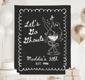 Personalized Lets Go Ghouls Halloween birthday banner with ghost and martini design for spooky birthday party decor
