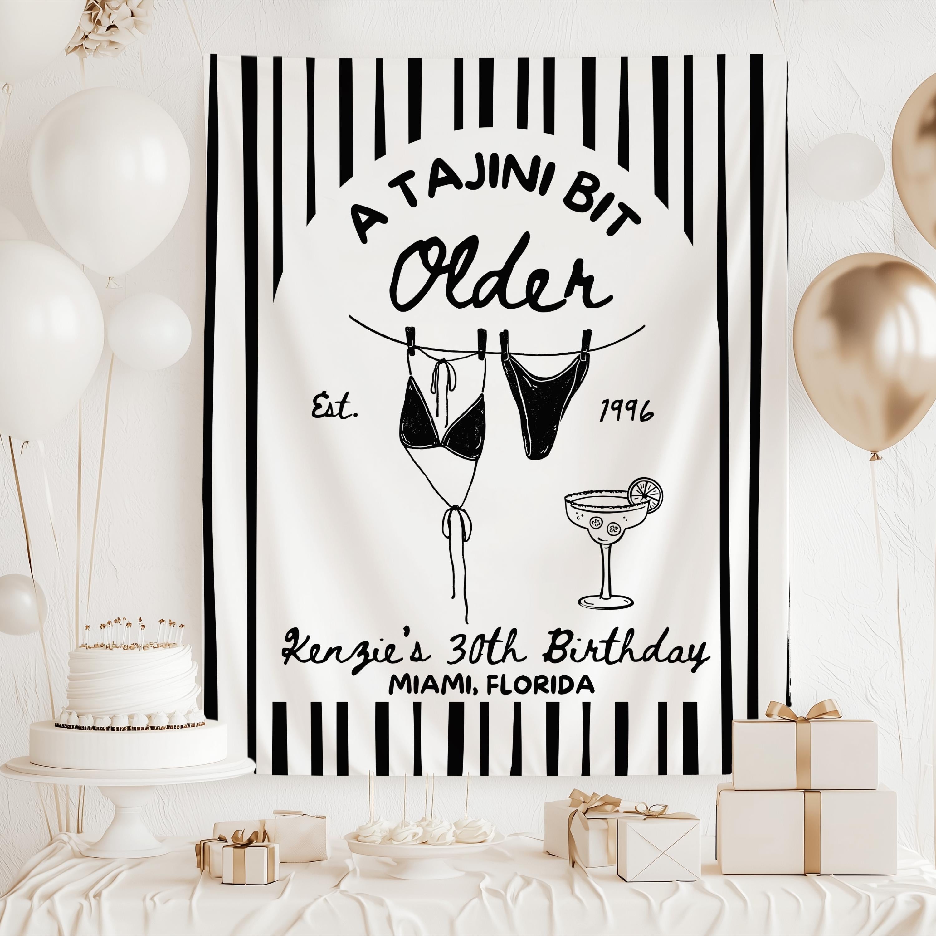 hanging bikini birthday banner