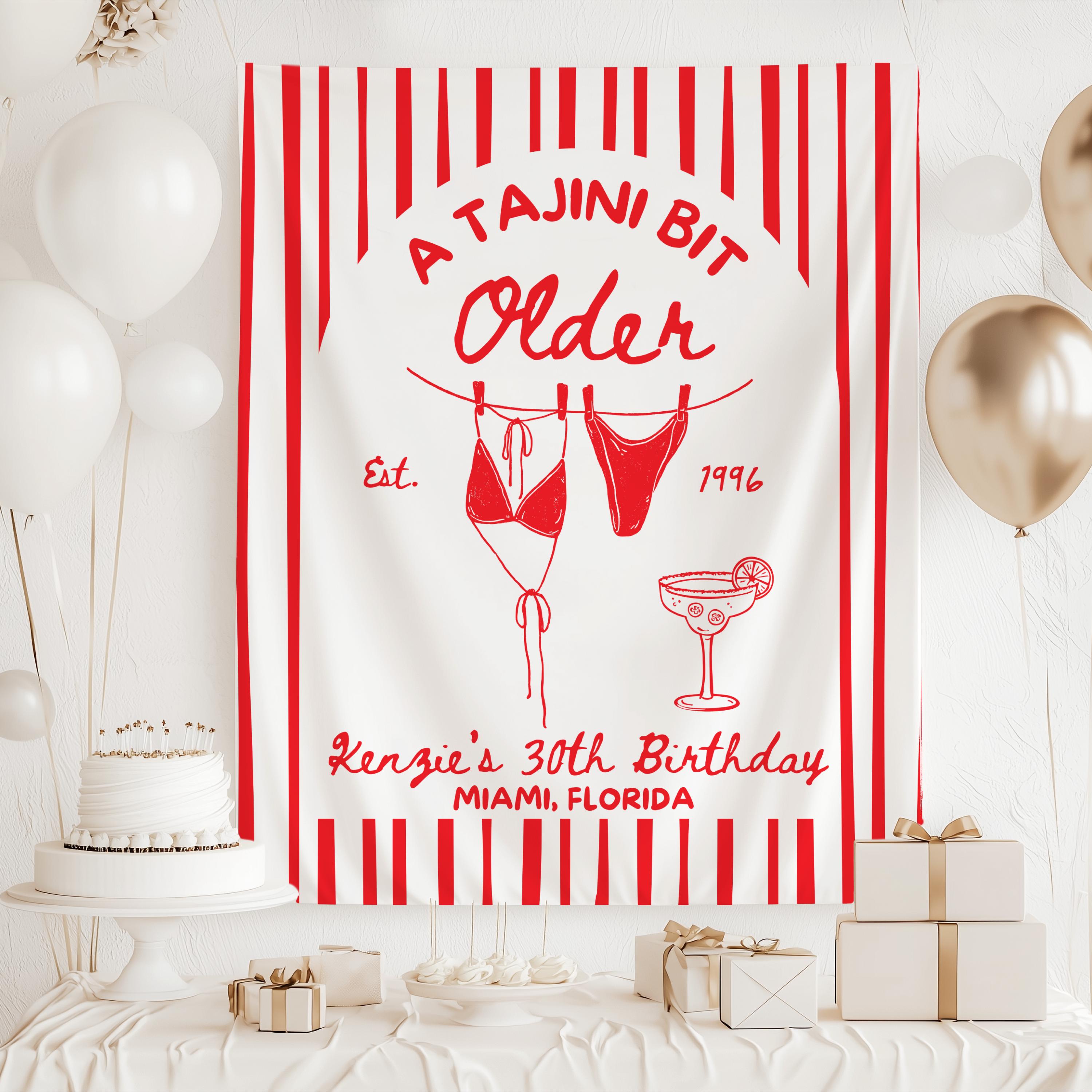 Personalized birthday photo backdrop for fiesta birthday brunch beach party or girls trip
