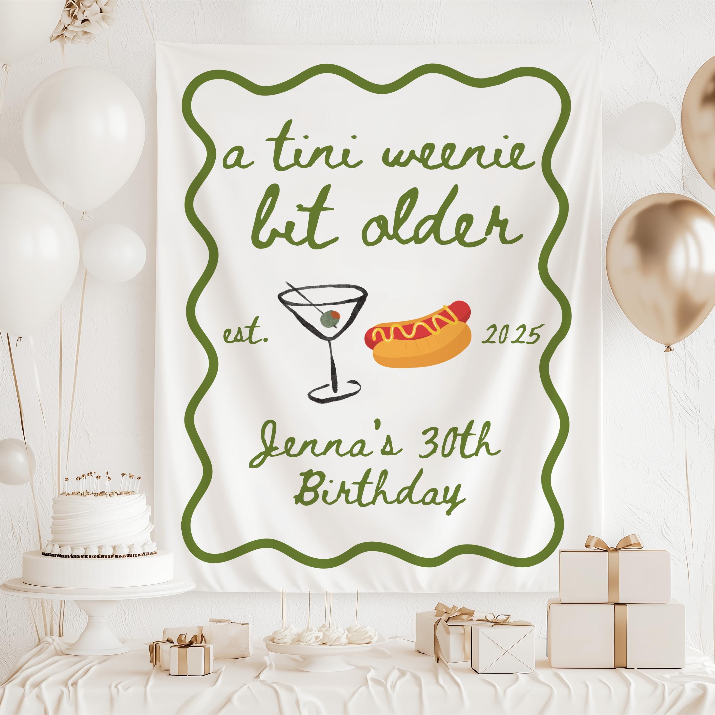 Personalized adult birthday martini banner for milestone birthday celebrations available in multiple sizes