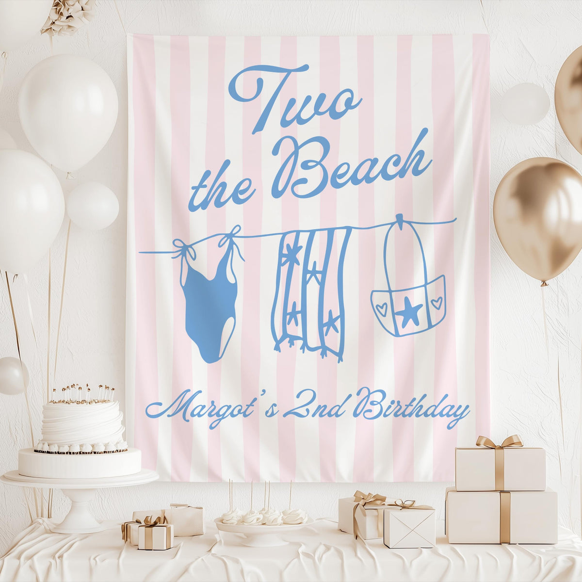 personalized beach birthday decorations for 2nd birthday 
