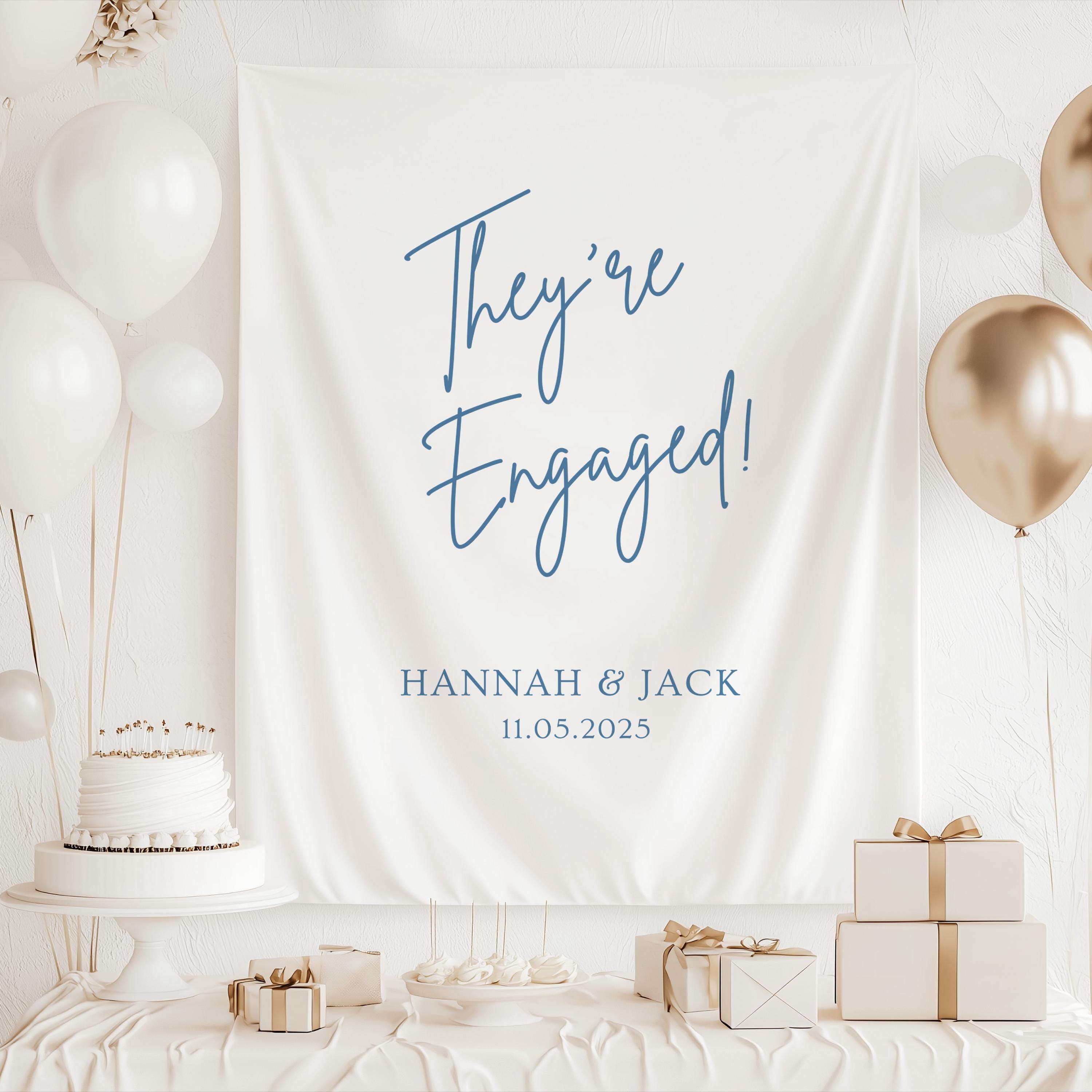 Modern engagement banner for bridal shower or engagement celebration