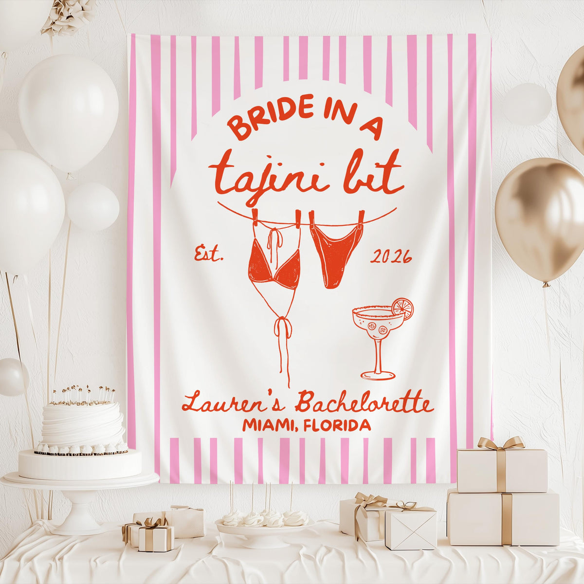 tajin themed bachelorette banner
