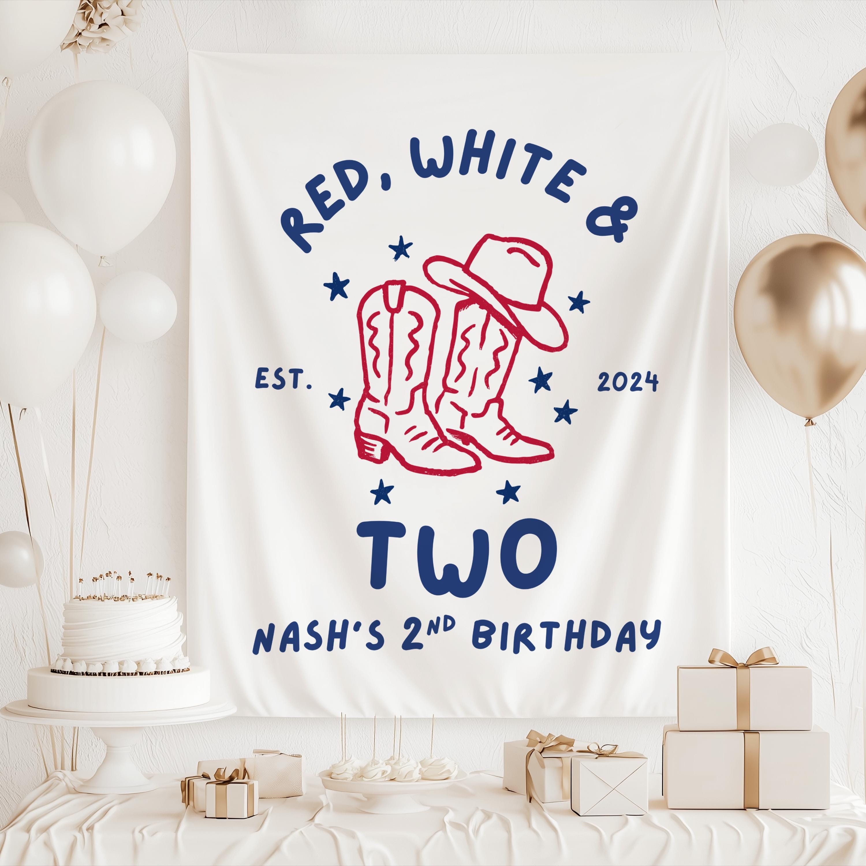 Cowboy second birthday backdrop perfect for cake smash photos and western birthday party decorations