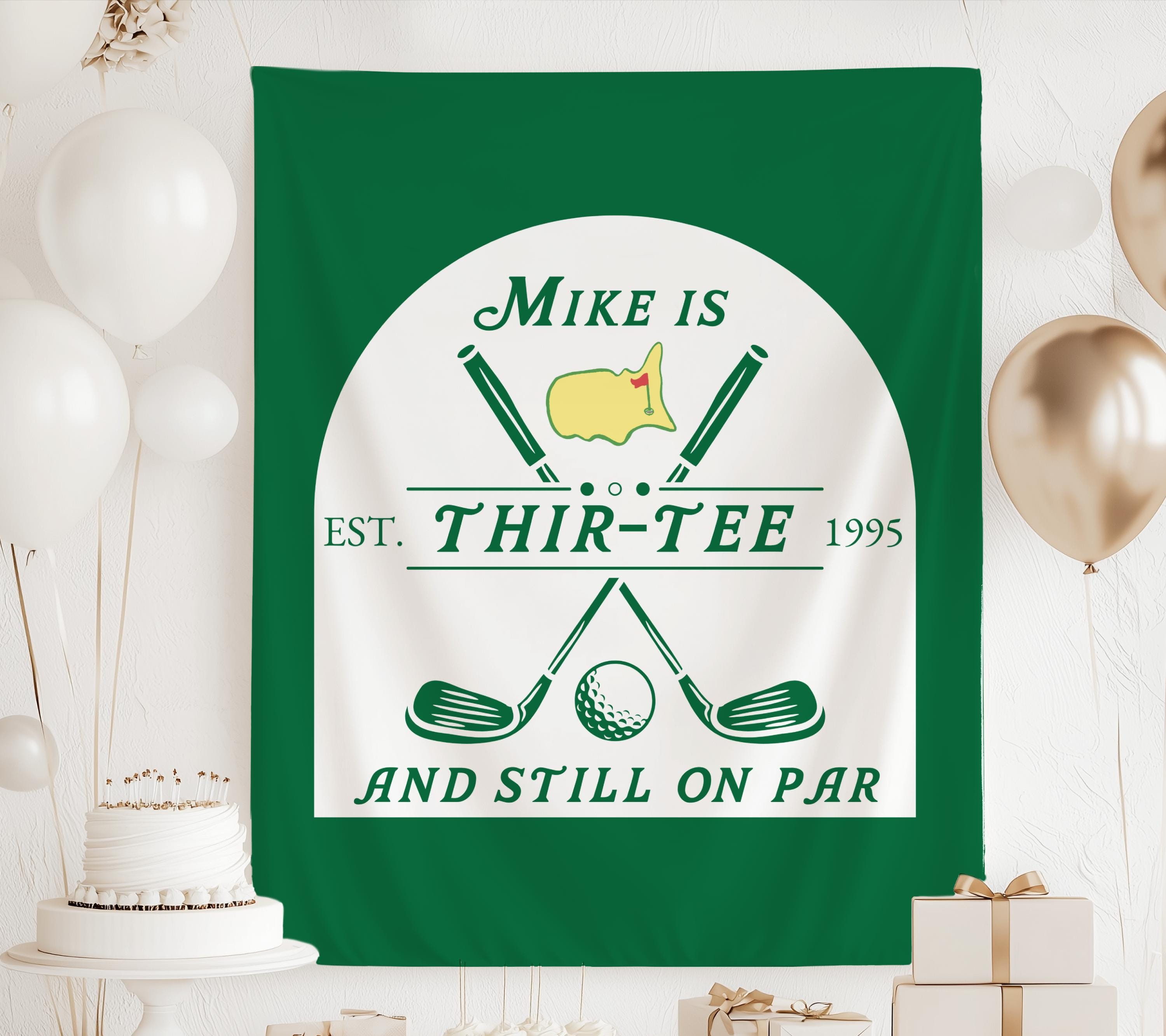 Personalized golf birthday party decor banner for a golf themed birthday celebration available in multiple sizes