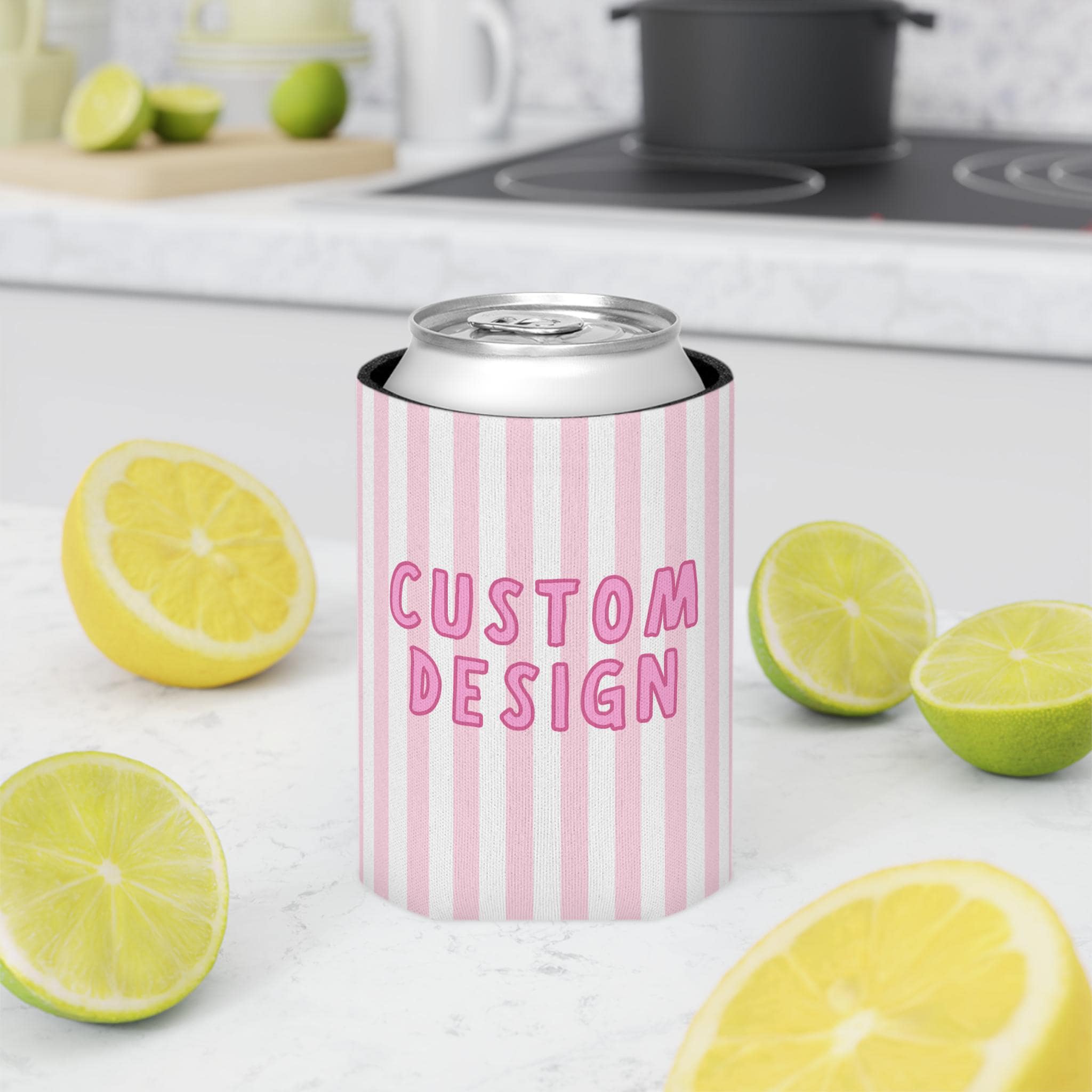 Custom drink sleeves with personalized names logos and event designs
