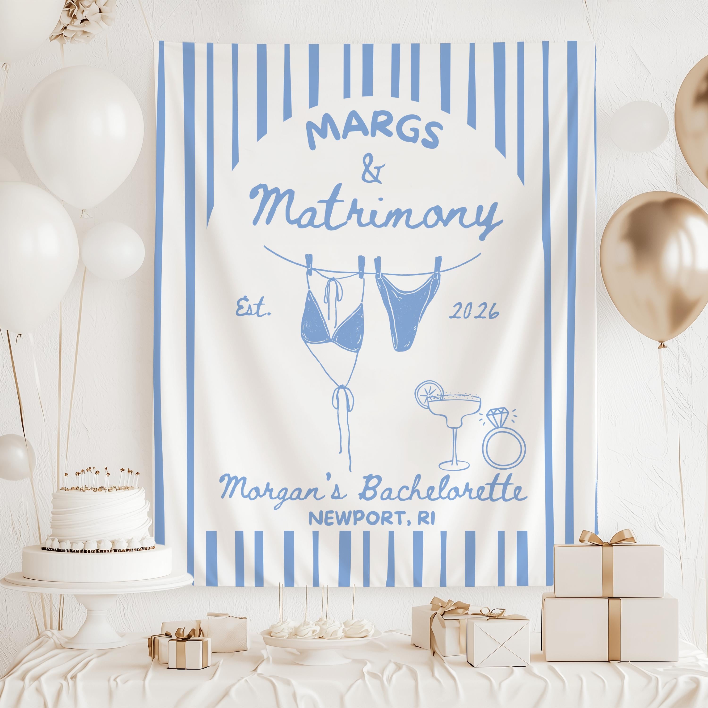 Personalized girls trip banner with margarita theme for bachelorette weekends
