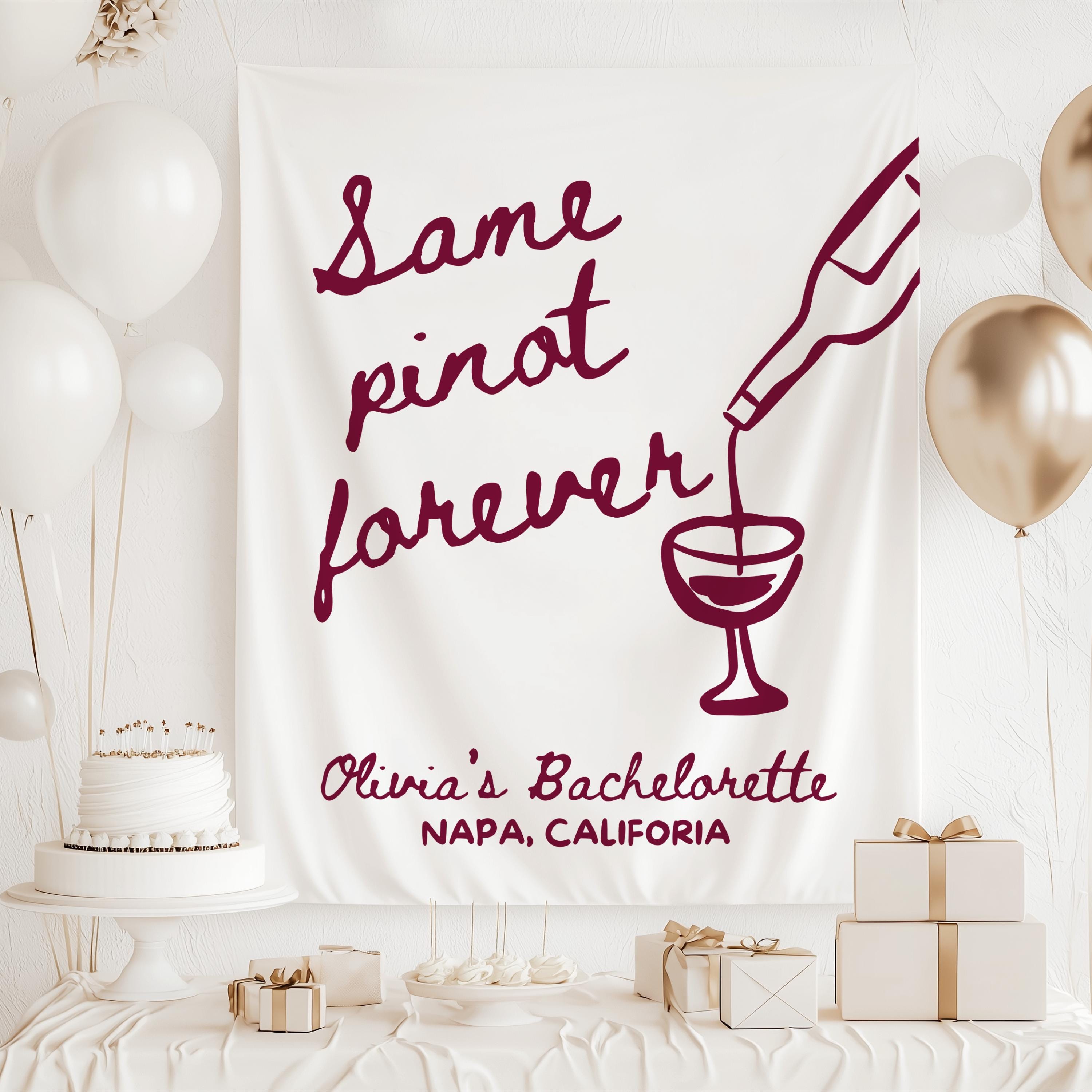 Personalized winery bachelorette party banner for Napa and wine tasting trips