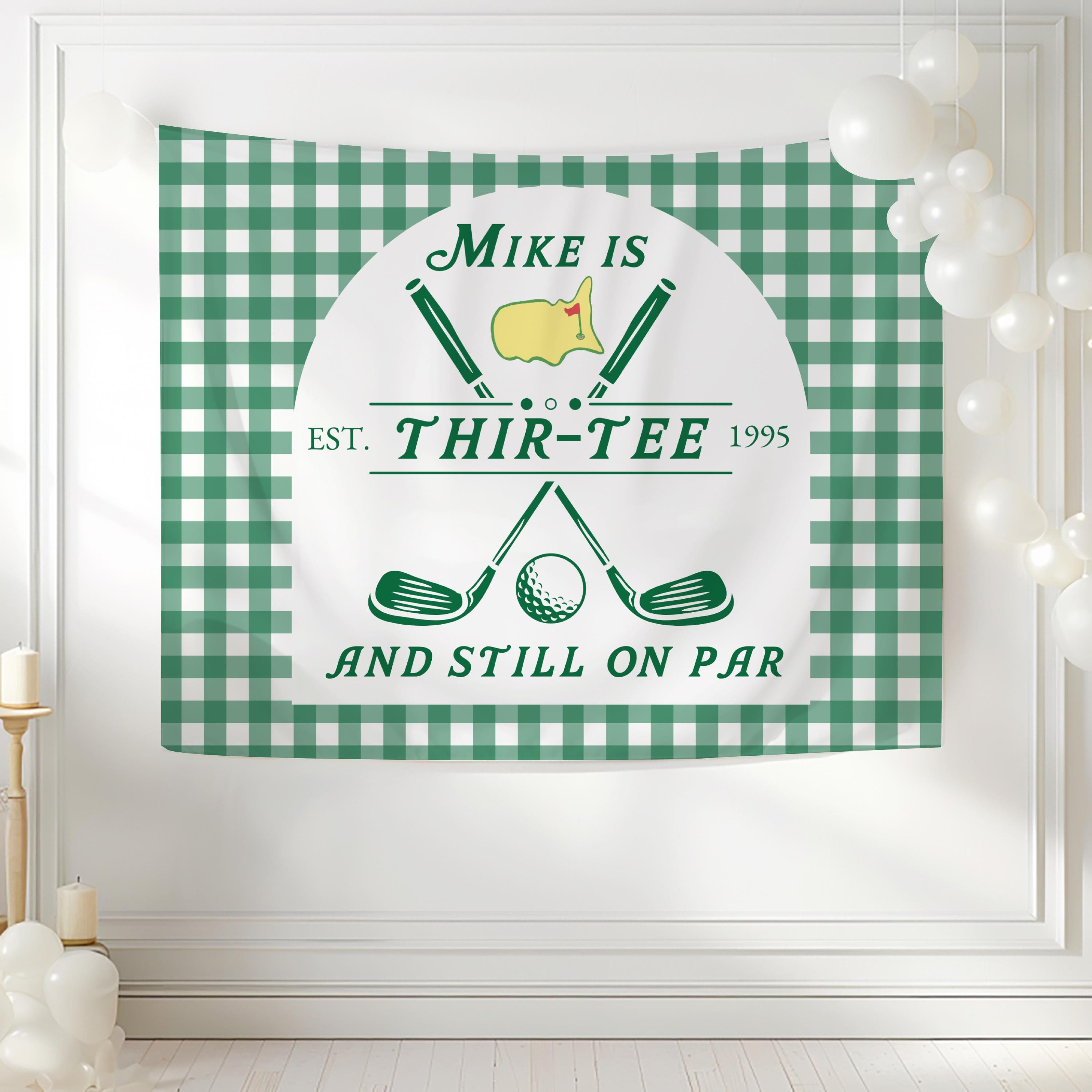 Personalized golf birthday wall decor banner for golf lovers milestone birthdays and party photo backdrops