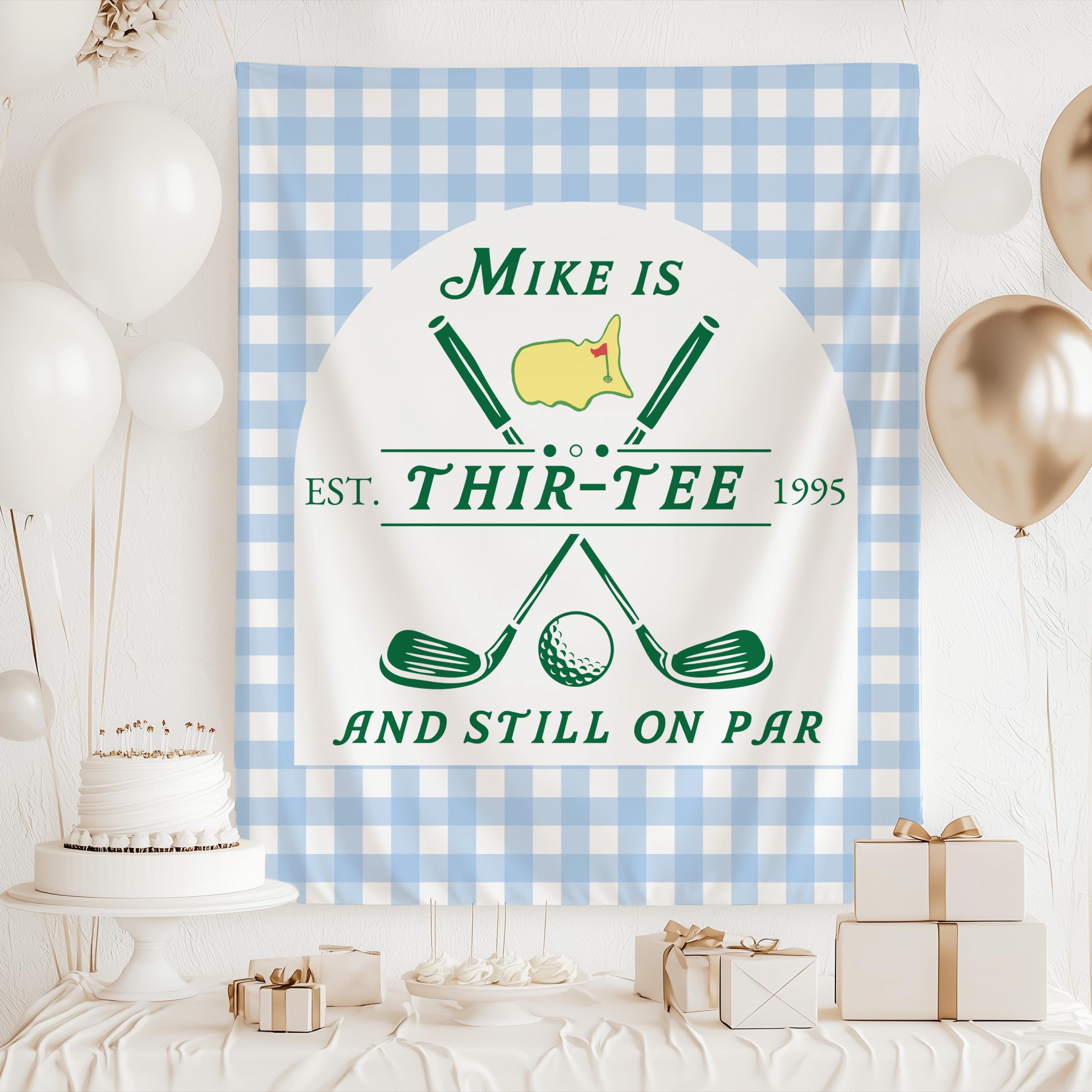 Golf party decorations banner personalized with custom name age and established year for birthday celebrations