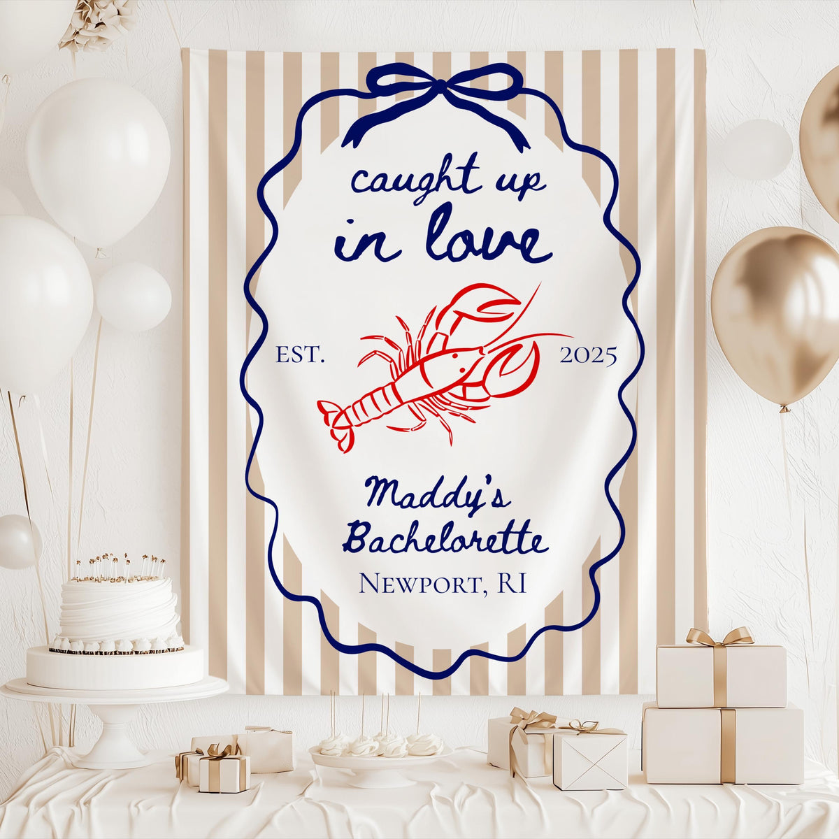 lobster bachelorette tapestry for coastal bachelorette