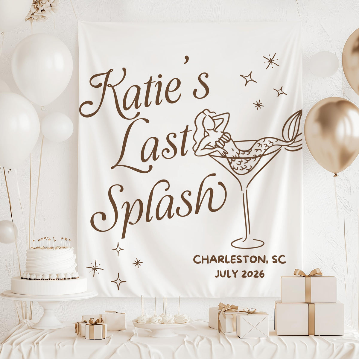 custom mermaid bachelorette decor