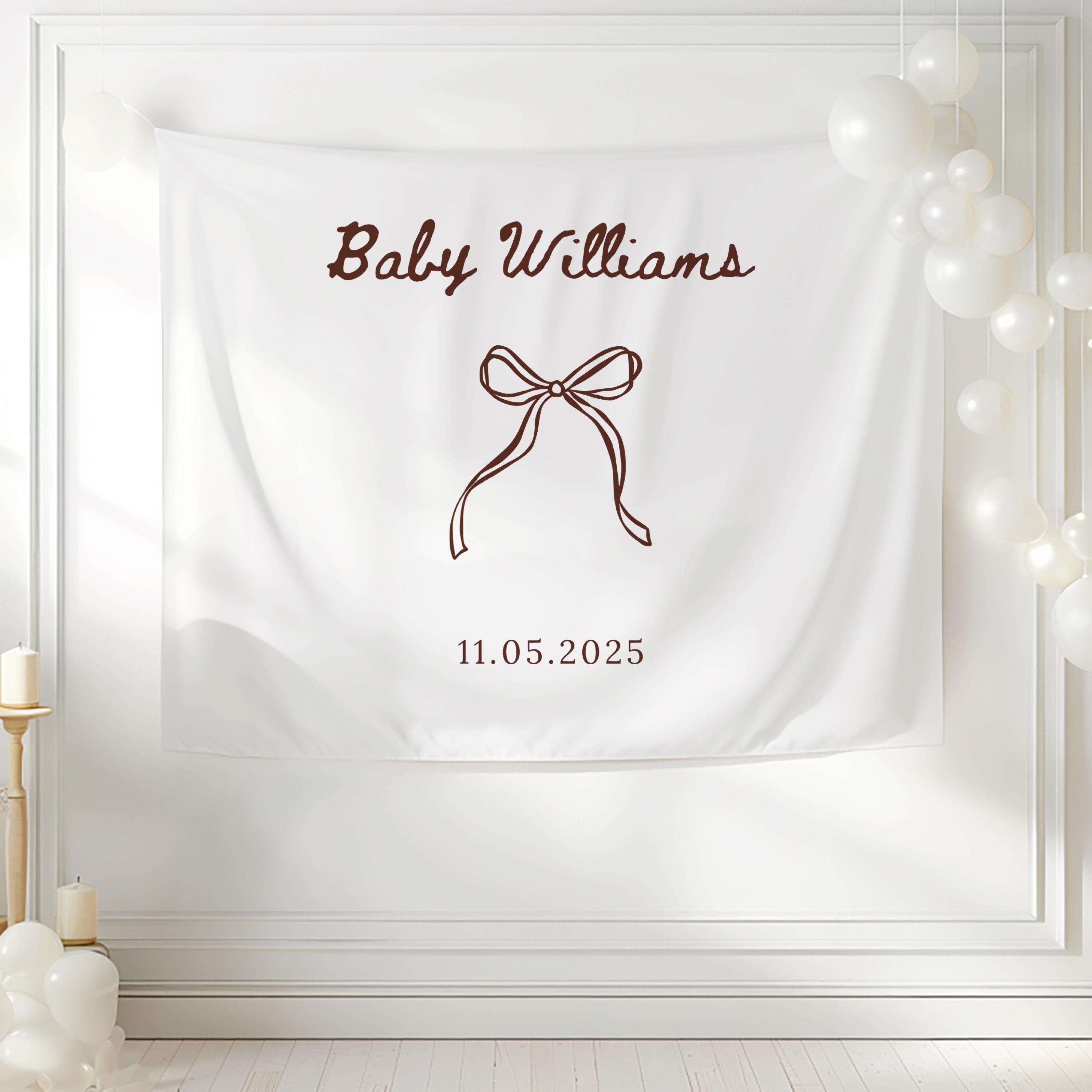 backdrop for baby shower with last name 
