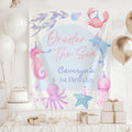 Personalized ONEder the Sea birthday banner with custom name for an under the sea first birthday