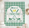 Personalized Thir Tee golf birthday banner with custom name and established year for a golf themed birthday celebration