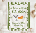 Personalized A Tini Weenie Bit Older birthday banner customized with any age and name for a martini themed birthday party
