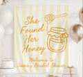 Personalized She Found Her Honey bridal shower banner customized with the bride's name for a bee themed bridal shower