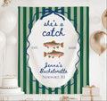 ersonalized She's a Catch bachelorette banner with fish design custom name lake destination and year