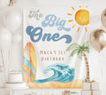 Personalized The Big One birthday banner with custom name for a surf themed first birthday
