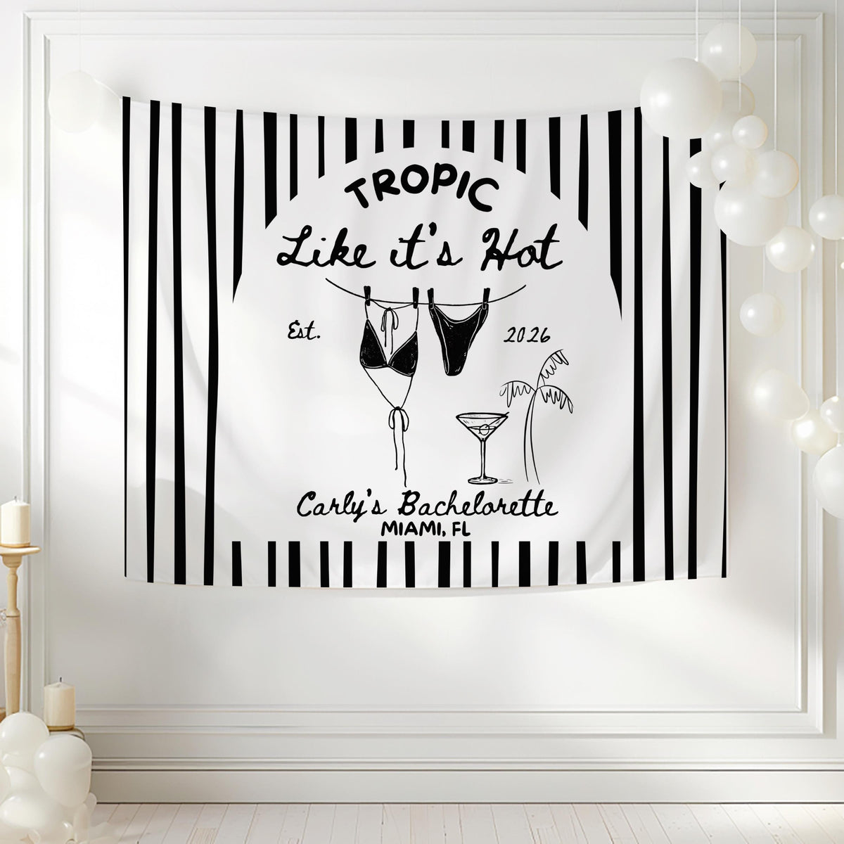 black bachelorette decorations for Beach bachelorette decor