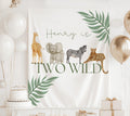 Personalized Two Wild birthday banner with custom name for a safari themed second birthday

