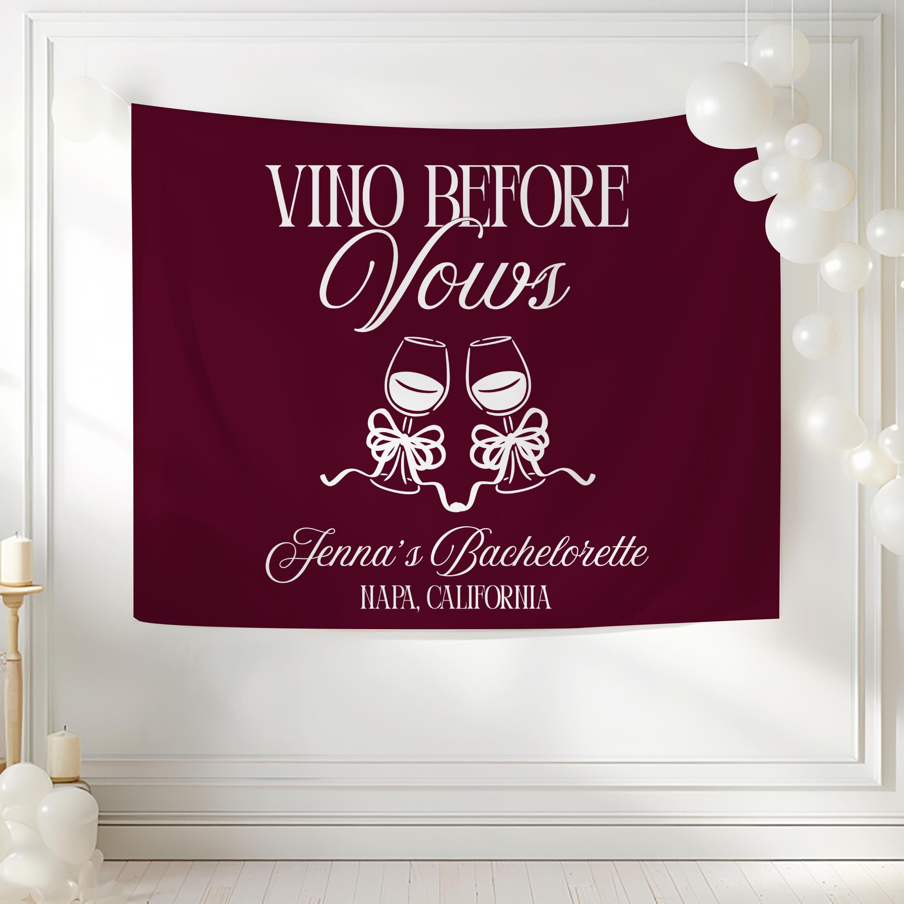 Personalized vineyard bachelorette banner for bachelorette celebrations