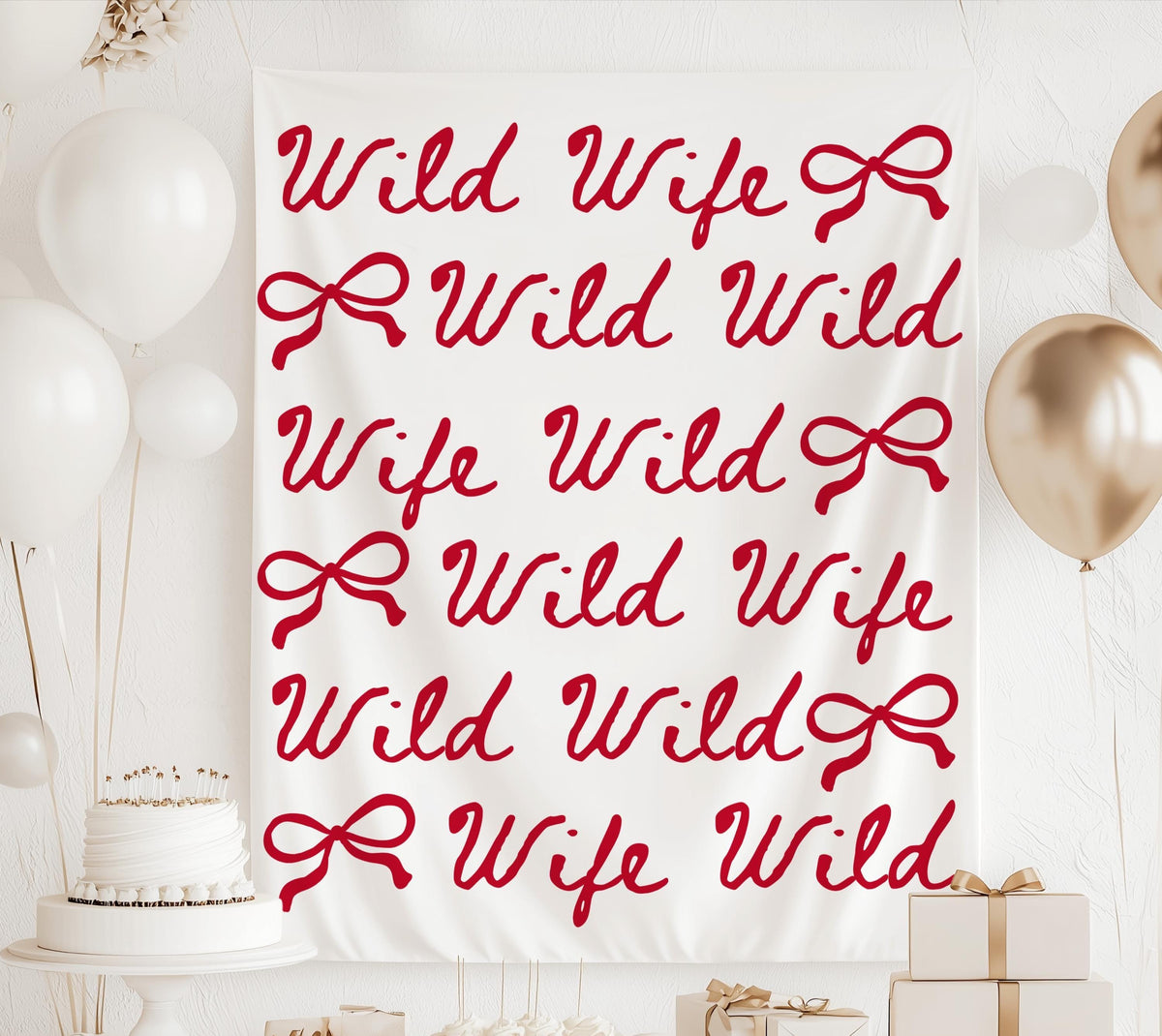 Personalized Wild Wild Wife backdrop for a western bachelorette party available in multiple colors
