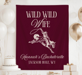 Personalized Wild Wild Wife banner featuring a vintage bucking bronco and western inspired bachelorette party design.